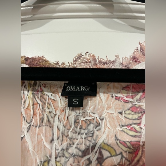 NWOT Komarov Lace Crinkle Dress Small Pink Orange - Picture 4 of 6